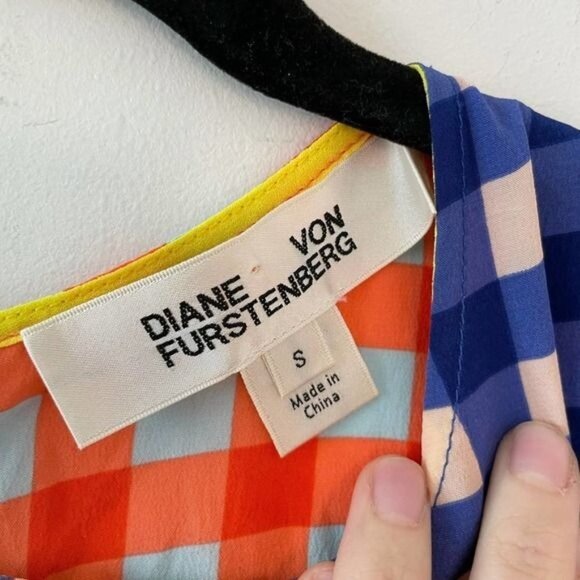 Diane Von Furstenberg Contrasting Silk Tank Sz. Small - Picture 5 of 10